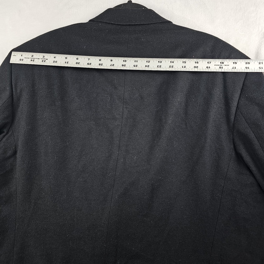 Pronto Uomo Sport Coat Men's 48R 100% Cashmere Flannel Black Blazer Jacket - Picture 12 of 13